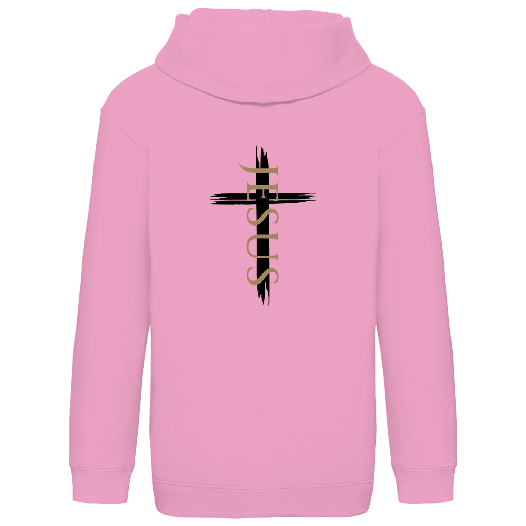 Kids Basic Hoodie "Jesus Kreuz" - by-grace.store