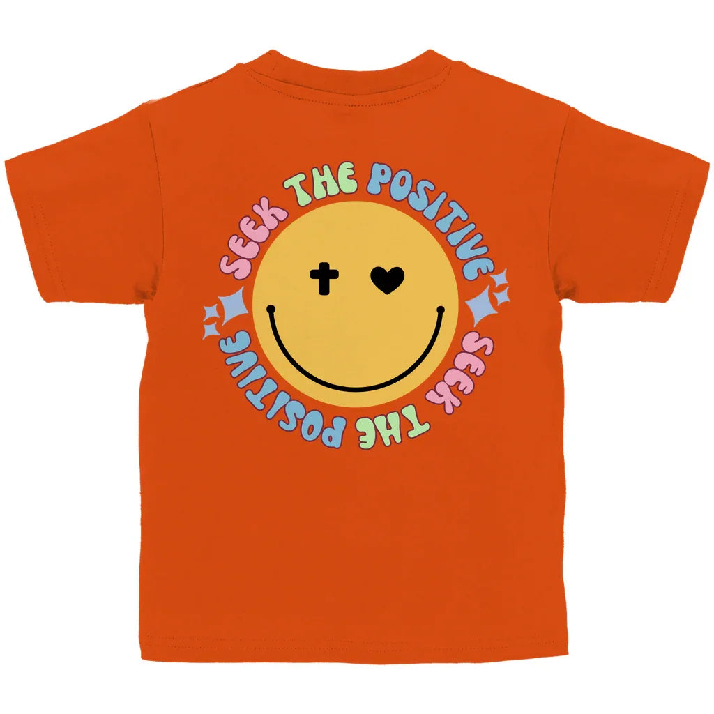 Kinder T-Shirt „Seek the Positive“ – Christliches Motivshirt für Jungen & Mädchen | byGraceStore