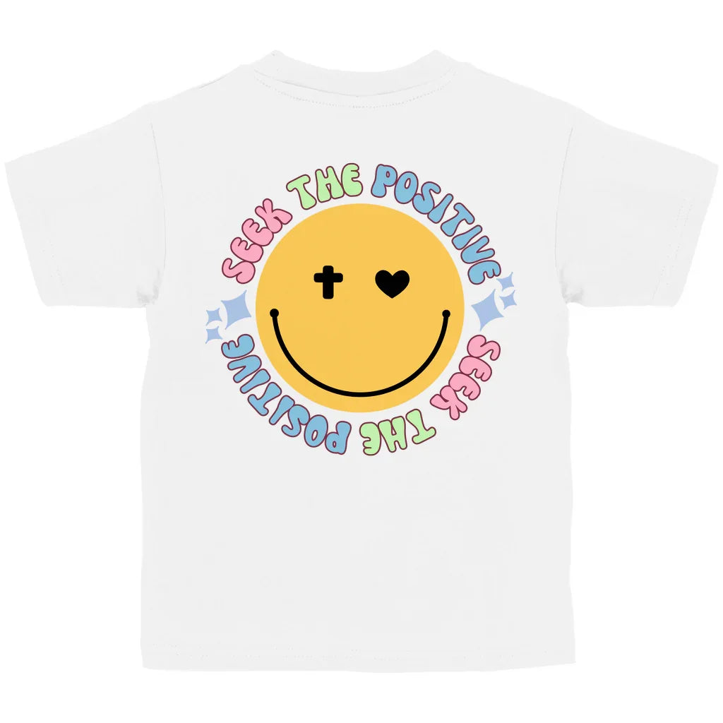 Kinder T-Shirt „Seek the Positive“ – Christliches Motivshirt für Jungen & Mädchen | byGraceStore