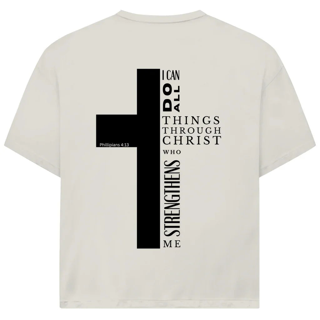 Cross Oversize T-Shirt | Philippians 4:13 | Vorder- & Rückendruck | JJ Streetwear