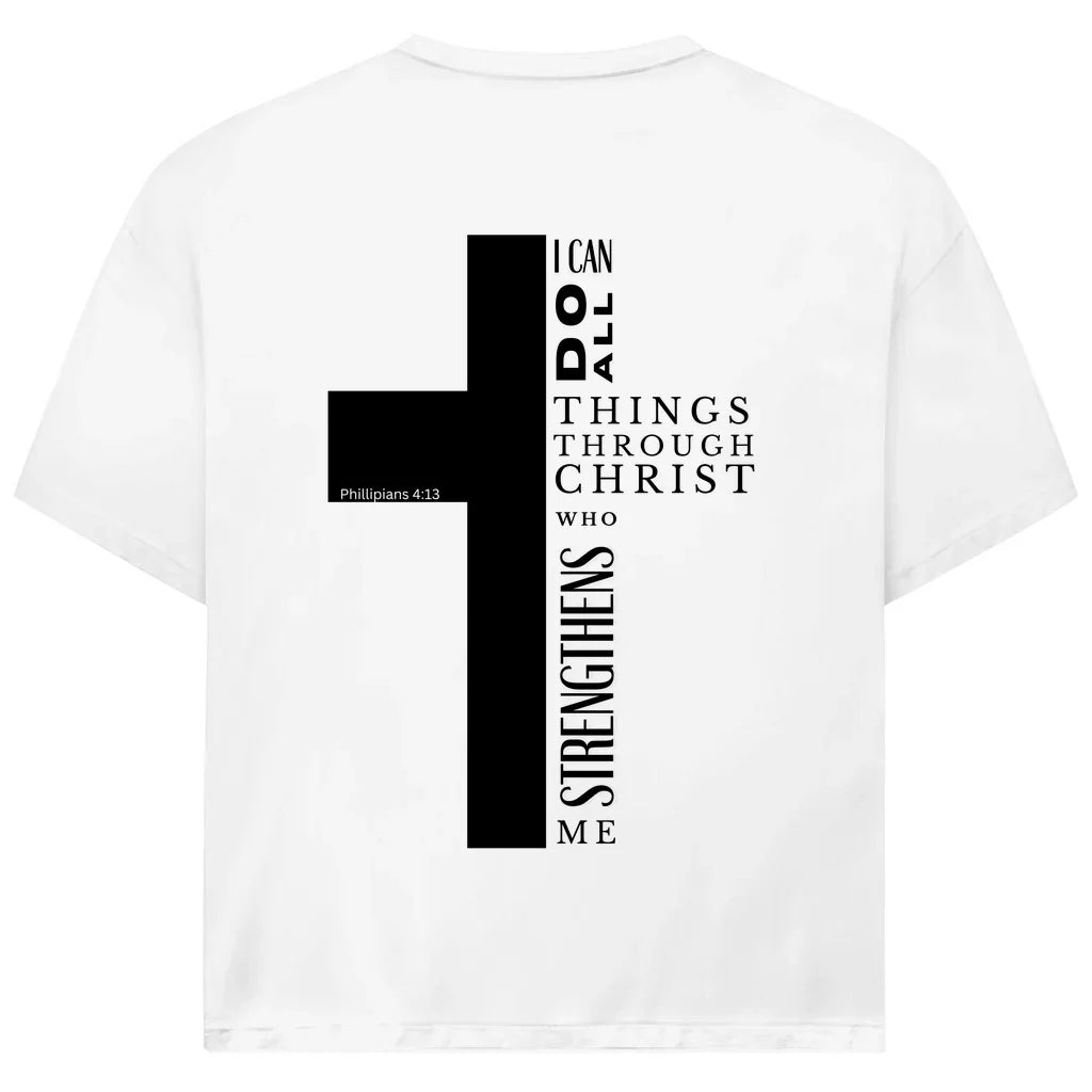 Cross Oversize T-Shirt | Philippians 4:13 | Vorder- & Rückendruck | JJ Streetwear