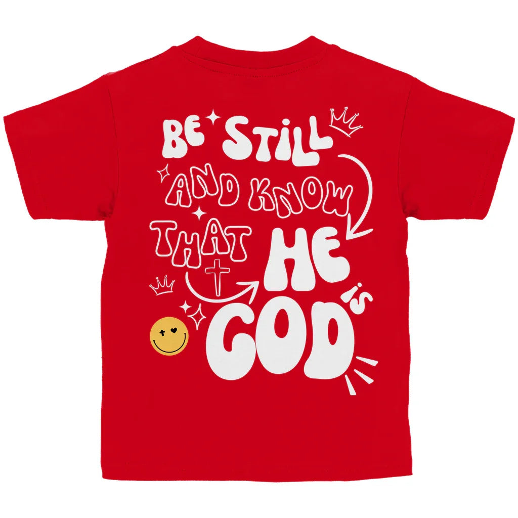 Kinder T-Shirt „He is God“ – Christliches Basic Shirt für Jungen & Mädchen | byGraceStore