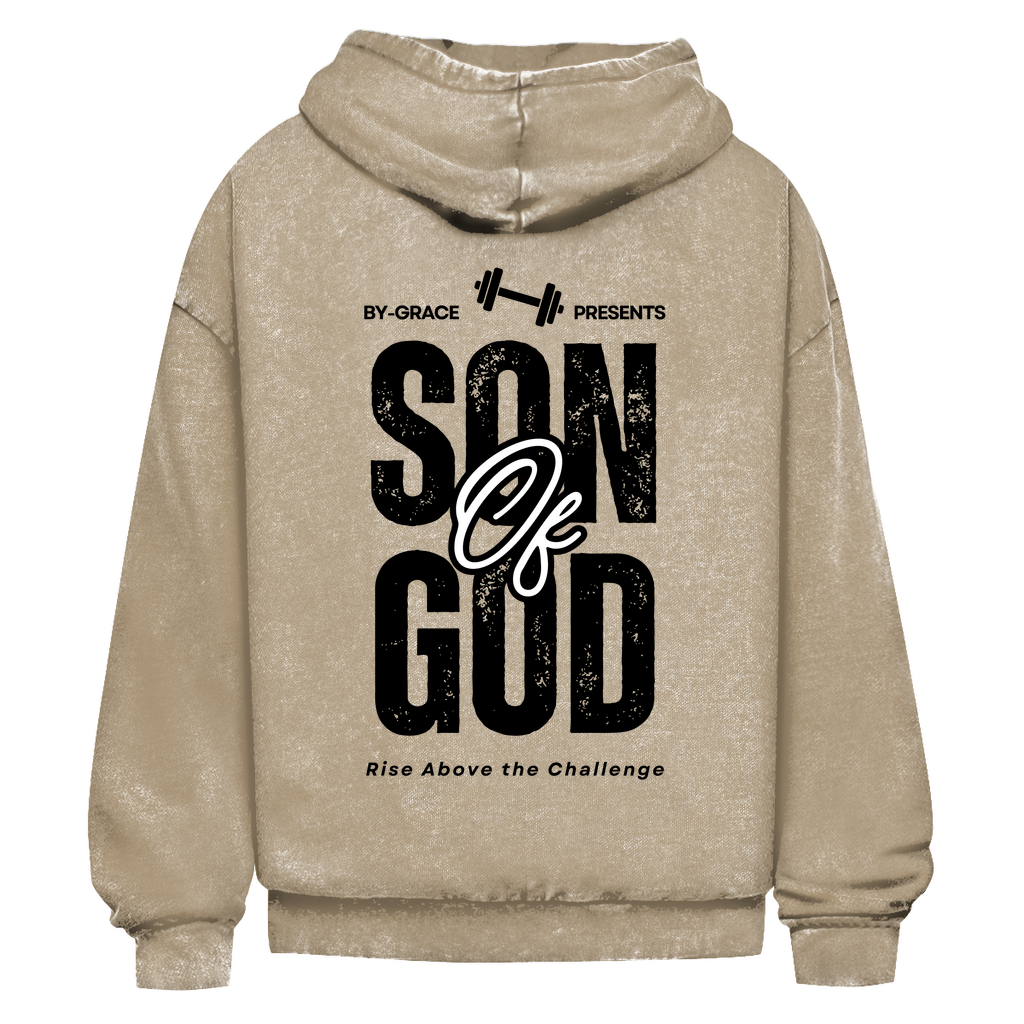 Oversize Washed Hoodie "Son of God" - by-grace.store