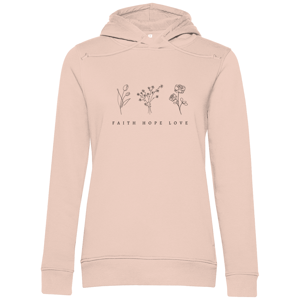 Damen Premium Bio Hoodie "Faith,Hope,Love" - by-grace.store