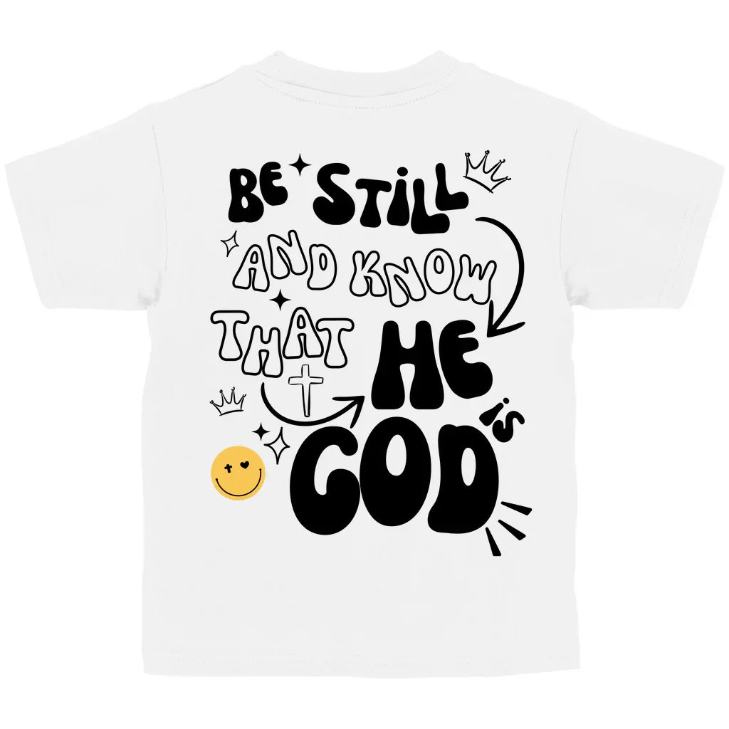 Kinder T-Shirt „He is God“ – Christliches Basic Shirt für Jungen & Mädchen | byGraceStore