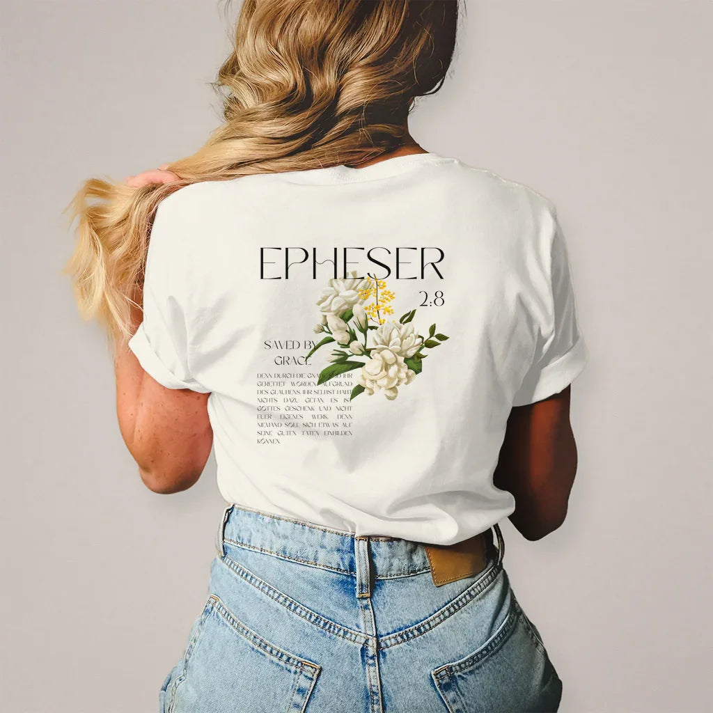 Damen T-Shirt "Saved" - by-grace.store
