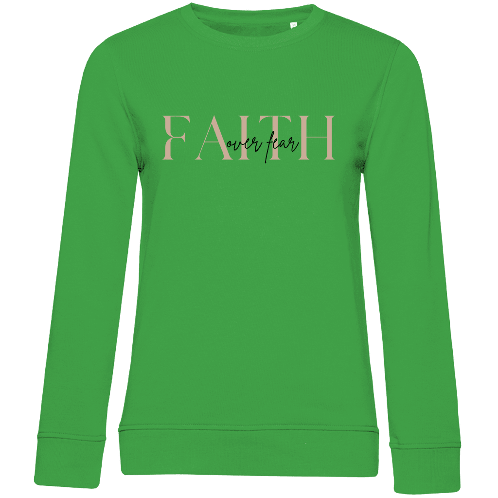 Damen Premium Bio Sweatshirt "Faith over Fear" - by-grace.store