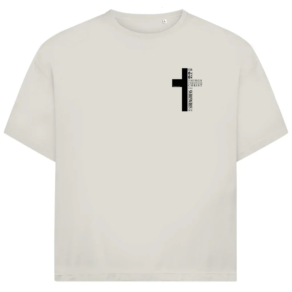 Cross Oversize T-Shirt | Philippians 4:13 | Vorder- & Rückendruck | JJ Streetwear