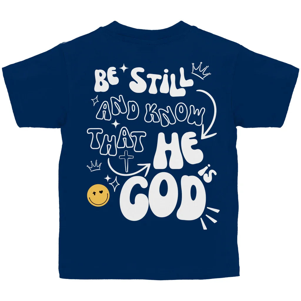 Kinder T-Shirt „He is God“ – Christliches Basic Shirt für Jungen & Mädchen | byGraceStore