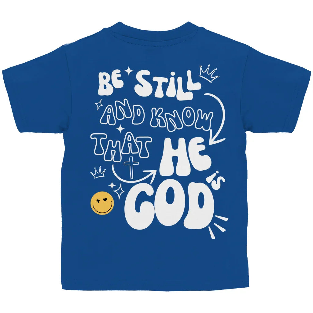 Kinder T-Shirt „He is God“ – Christliches Basic Shirt für Jungen & Mädchen | byGraceStore
