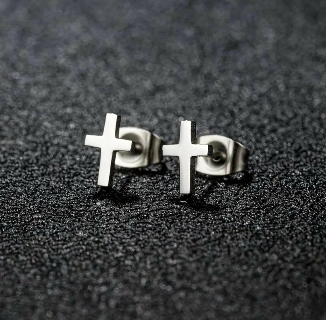 Mini Kreuz Ohrstecker - by-grace.store