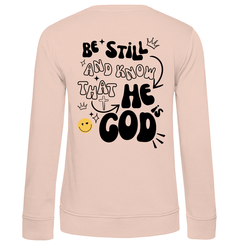 Damen Premium Bio Sweatshirt "He is God" - by-grace.store