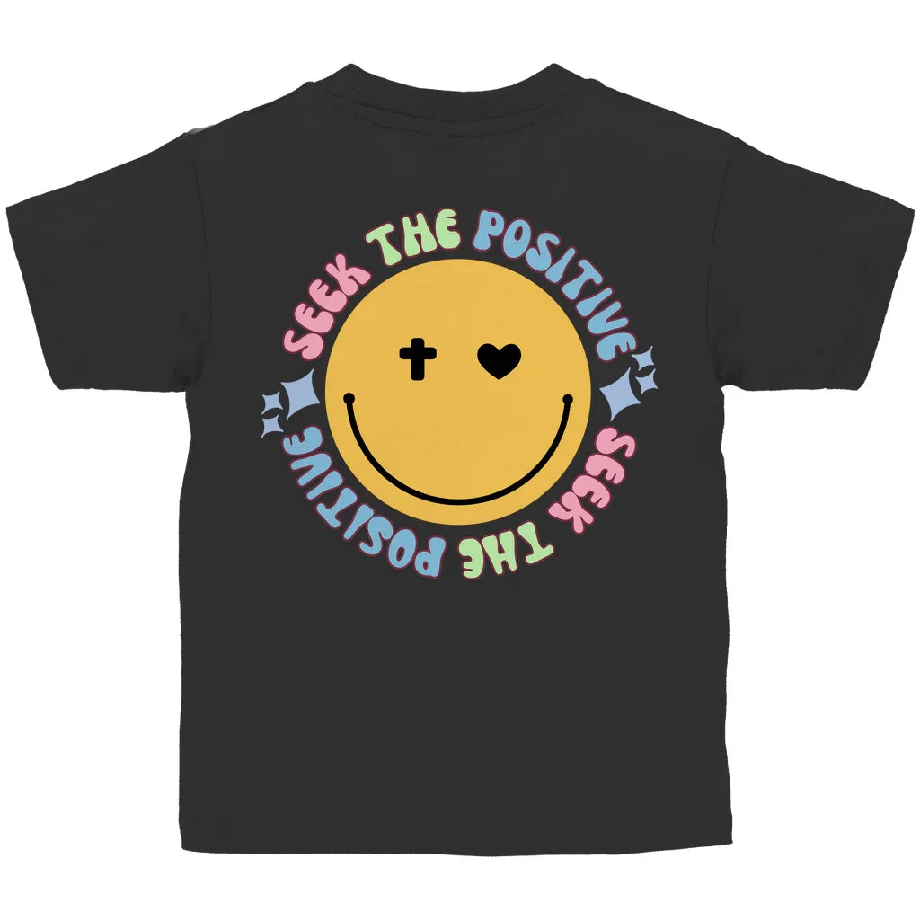 Kinder T-Shirt „Seek the Positive“ – Christliches Motivshirt für Jungen & Mädchen | byGraceStore