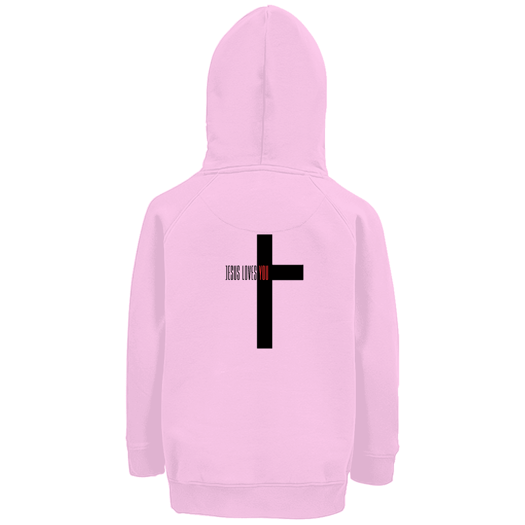 Kinder Premium Bio Hoodie "Jesus loves you" - by-grace.store