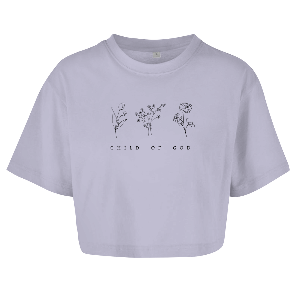Damen Oversize Crop Top "Child of God" - by-grace.store