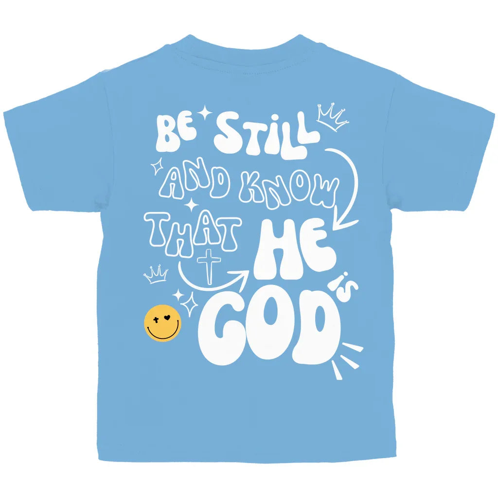 Kinder T-Shirt „He is God“ – Christliches Basic Shirt für Jungen & Mädchen | byGraceStore