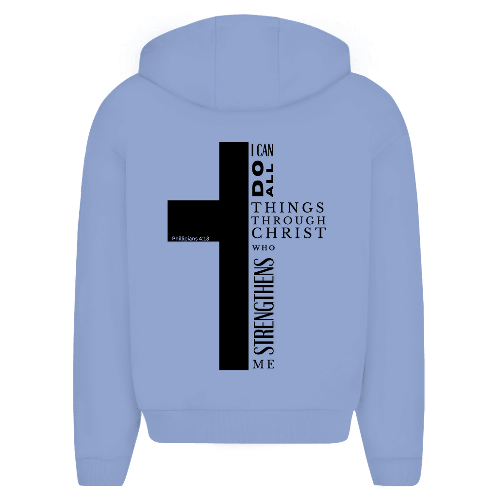 Herren Oversize Zipper Hoodie "I can do all" - by-grace.store