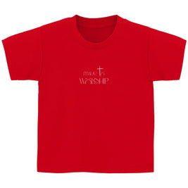 Kinder T-Shirt „Made to Worship“ – Christliches Musik-Shirt mit Kreuz & Klaviertasten | byGraceStore