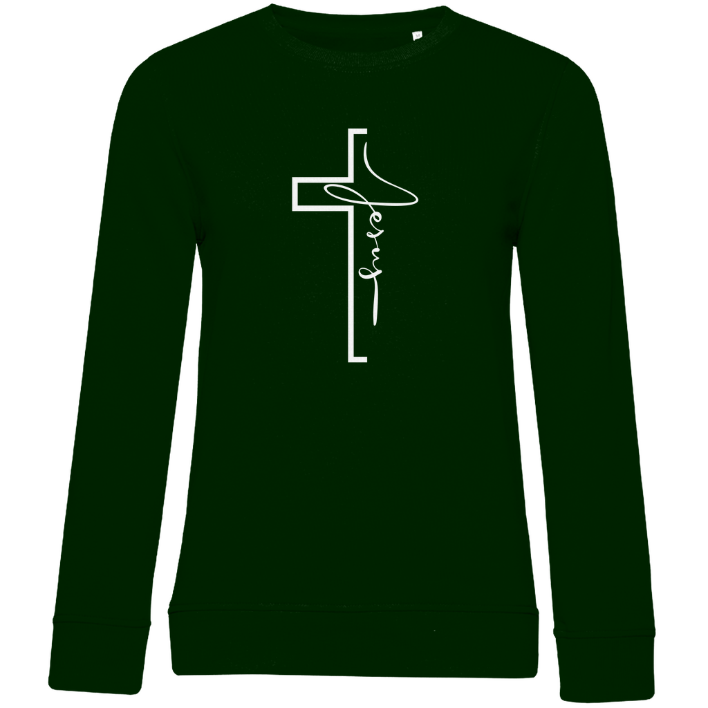 Damen Premium Bio Sweatshirt "Jesus Cross" - by-grace.store