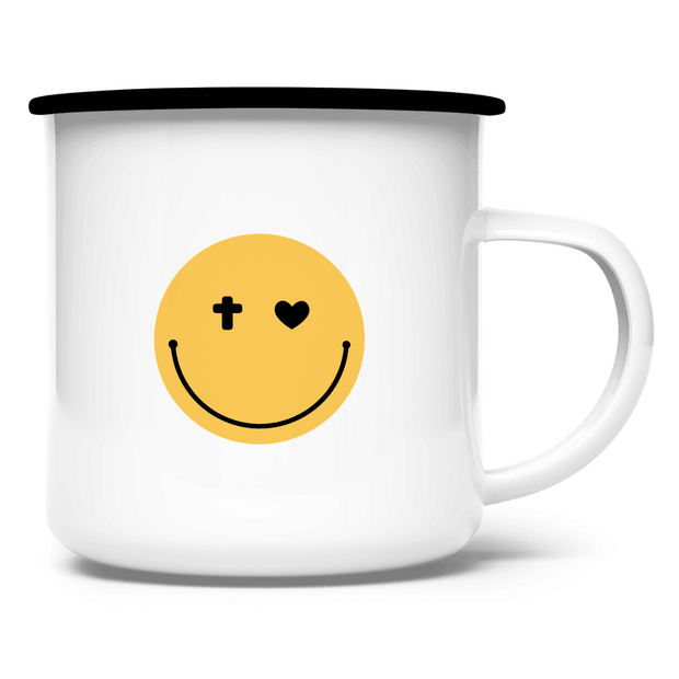 Emaille Tasse "Smiley" - by-grace.store