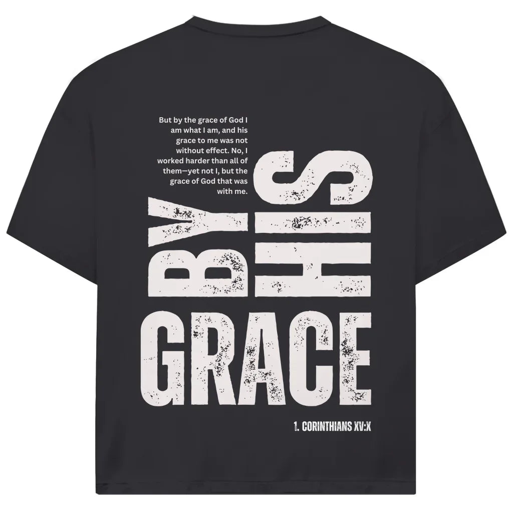 By His Grace Oversize T-Shirt | Bibelvers 1. Korinther 15:10 | JJ Streetwear