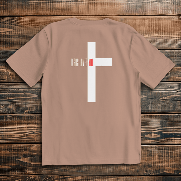 Oversize T-Shirt "Jesus loves you" - by-grace.store