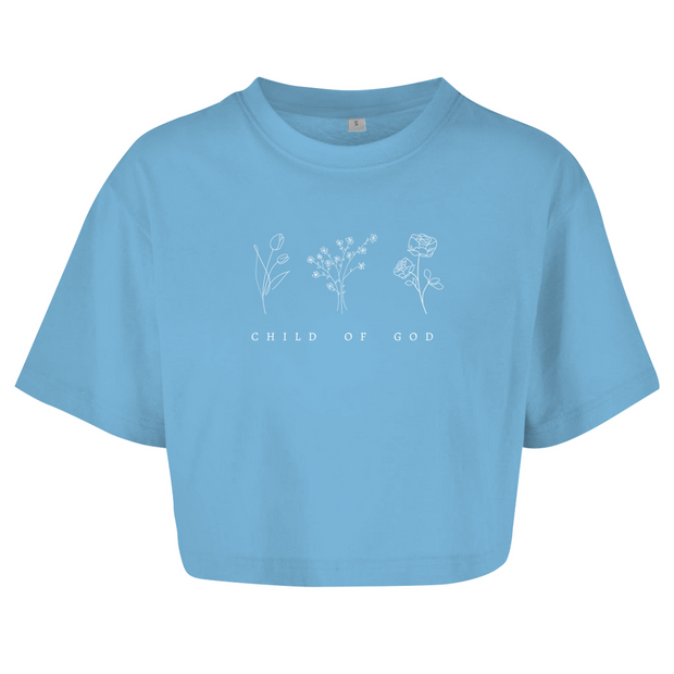 Damen Oversize Crop Top "Child of God" - by-grace.store