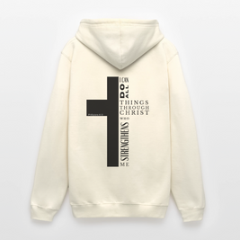 Christlicher Hoodie „Philipper 4,13“ – I Can Do All Things Through Christ Kreuz Unisex - vanilla
