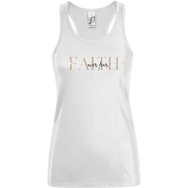 Damen Basic Tank Top "Faith over Fear" - by-grace.store