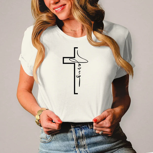 Damen T-Shirt "Jesus Cross" - by-grace.store