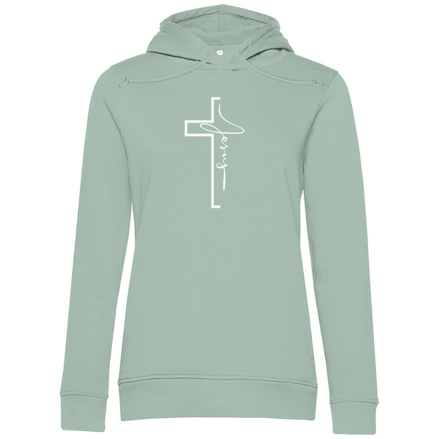 Damen Premium Bio Hoodie "Jesus Cross" - by-grace.store