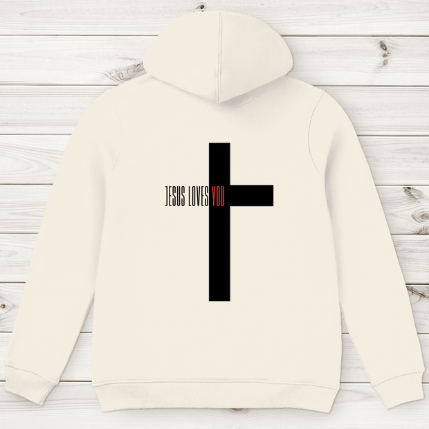 Herren Premium Bio Hoodie "Jesus loves you" - by-grace.store