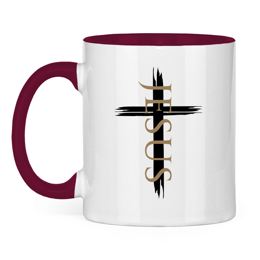 zweifarbige Keramiktasse 