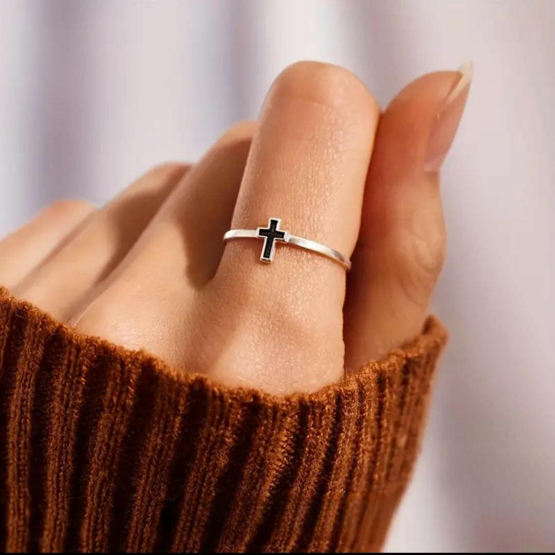 925er Silber Kreuzring - by-grace.store