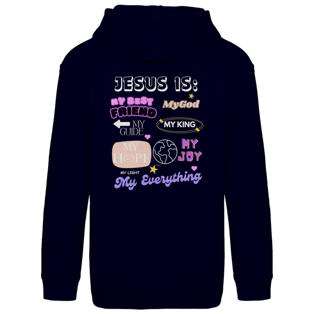 Kids Basic Hoodie "Jesus is" - by-grace.store
