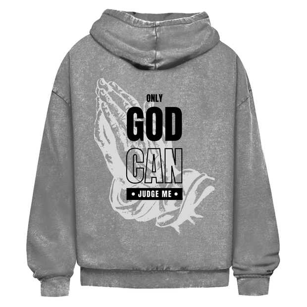 Oversize Washed Hoodie "Judge me" - by-grace.store