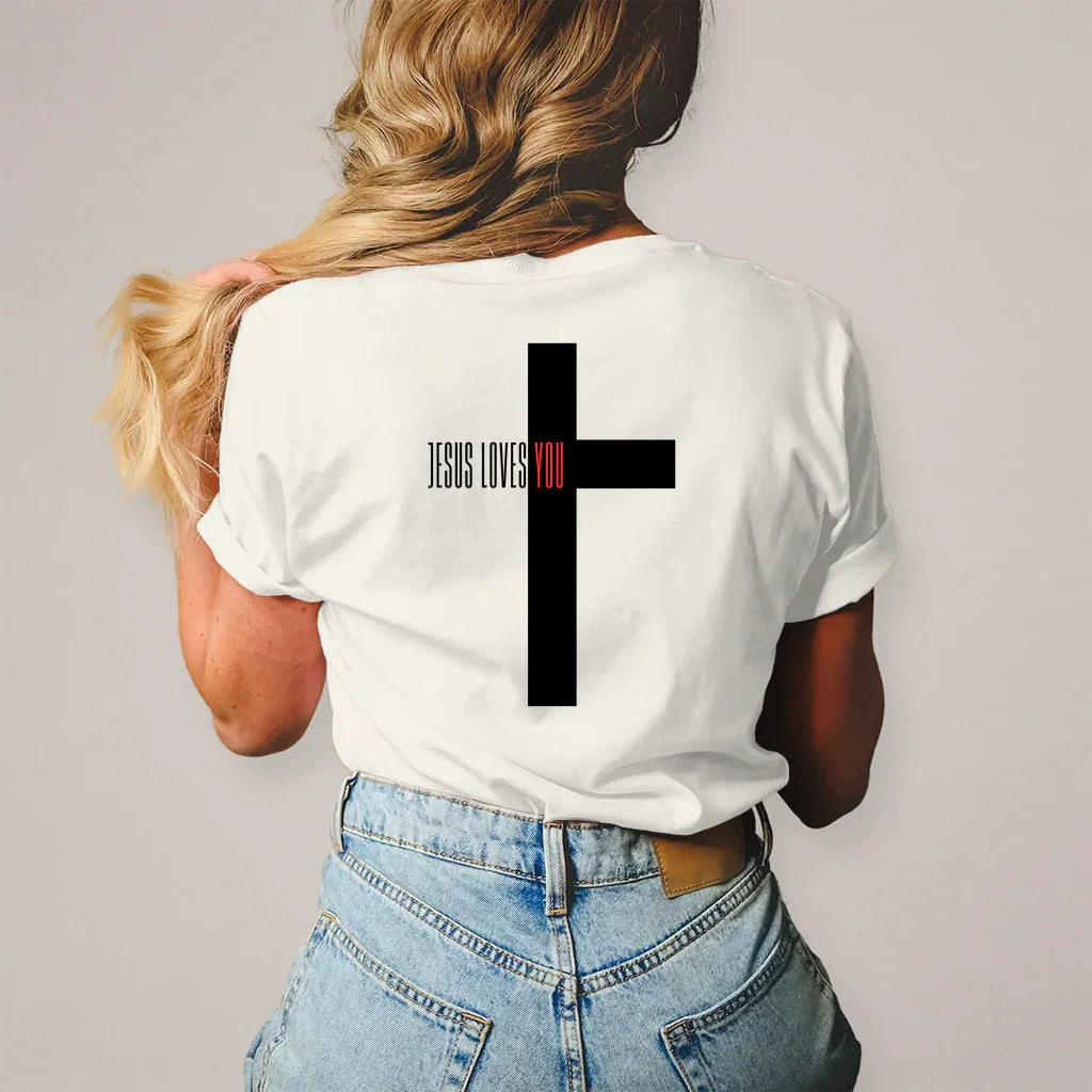 Damen T-Shirt "Jesus loves you" - by-grace.store