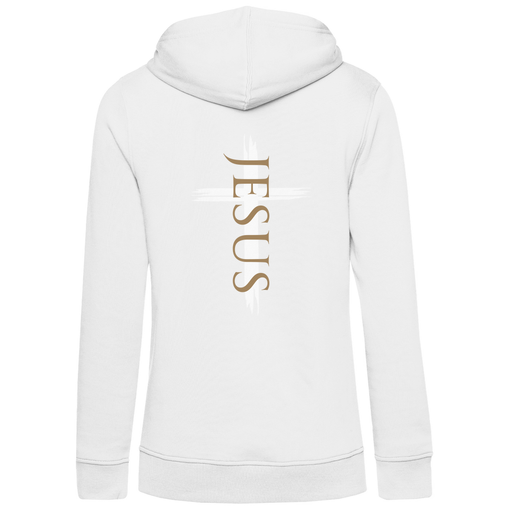 Damen Premium Bio Hoodie "Jesus Kreuz" - by-grace.store