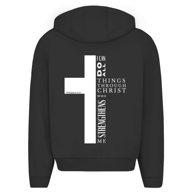 Herren Oversize Zipper Hoodie "I can do all" - by-grace.store