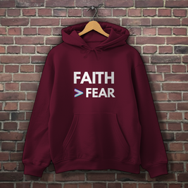 Herren Hoodie Faith > Fear – Christlicher Hoodie mit Glaubensbotschaft | by-grace.store