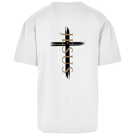 Oversize T-Shirt Jesus Kreuz (schwarz) - by-grace.store