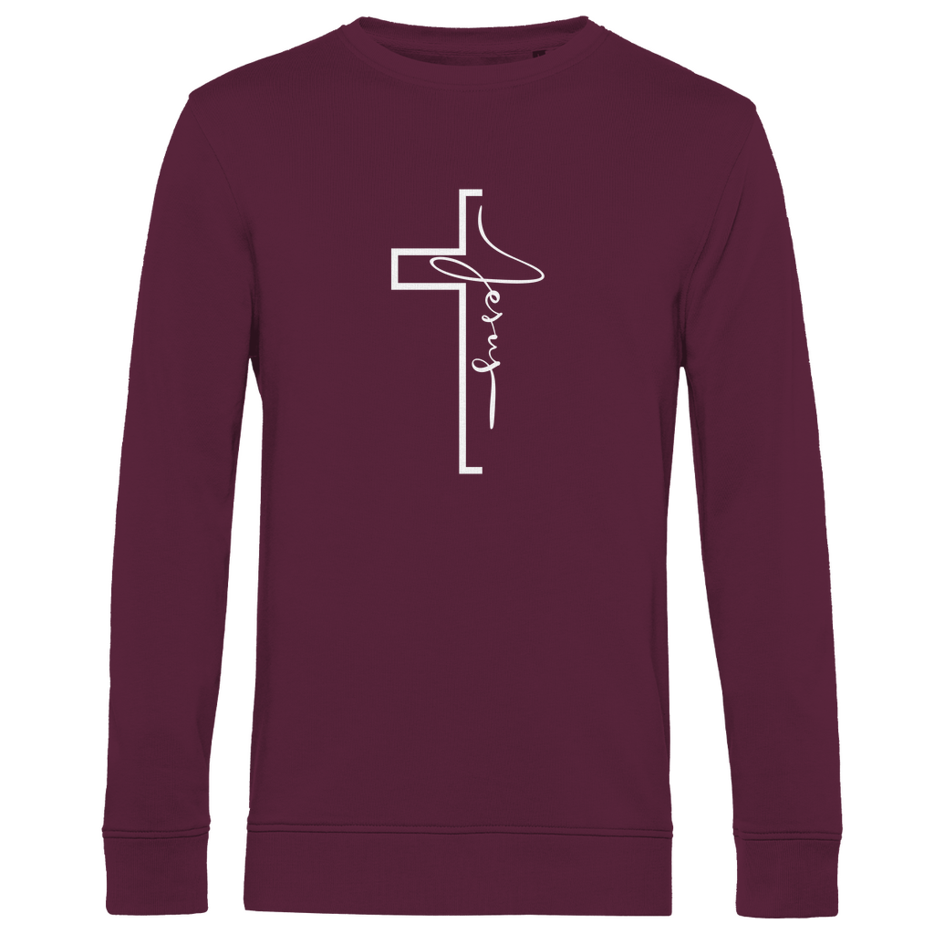 Herren Premium Bio Sweatshirt "Jesus Cross" - by-grace.store