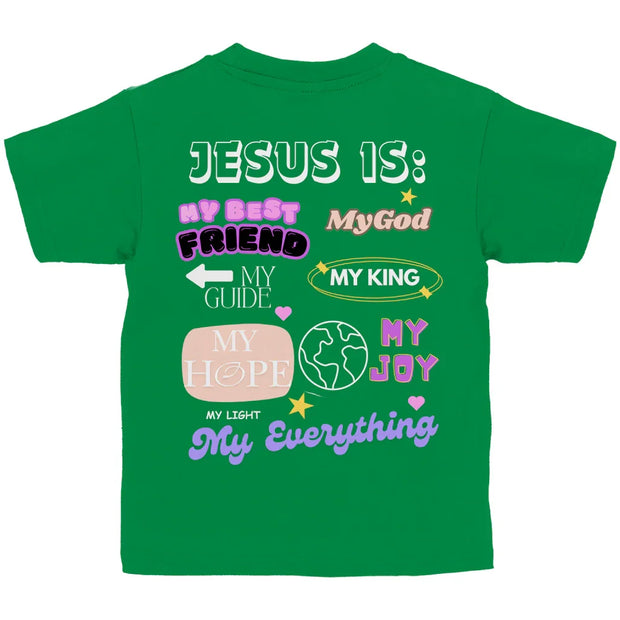 Kinder T-Shirt „Jesus is“ – Christliches Basic Shirt für Jungen & Mädchen | byGraceStore