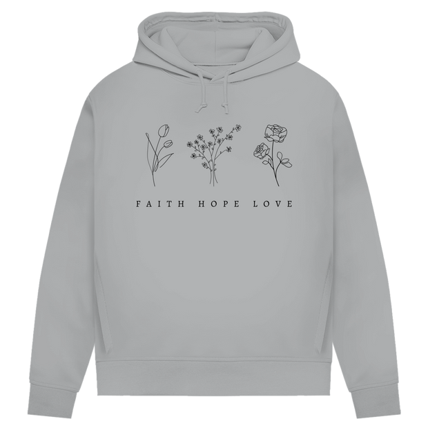 Damen Premium Bio Hoodie "Faith,Hope,Love"