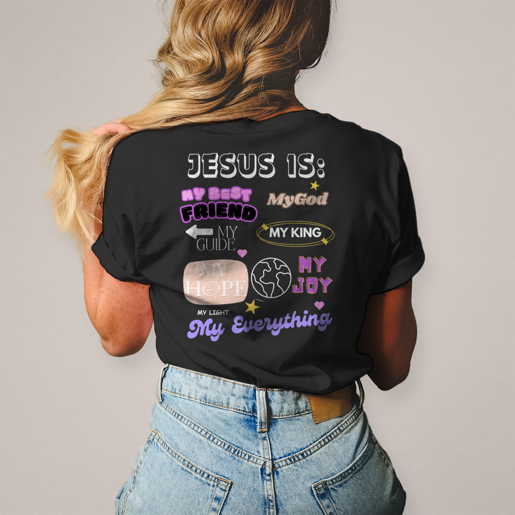 Christliches Damen T-Shirt „Jesus Is“ – Faith Statement Shirt
