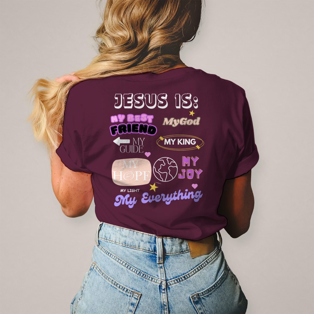 Christliches Damen T-Shirt „Jesus Is“ – Faith Statement Shirt