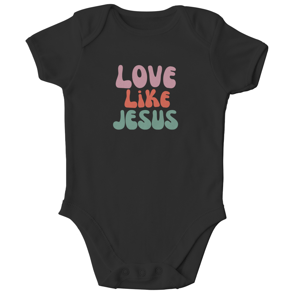 Kinder Bio Body „Love Like Jesus“ – Christlicher Baby Body aus Bio-Baumwolle | by-grace.store