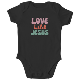 Kinder Bio Body „Love Like Jesus“ – Christlicher Baby Body aus Bio-Baumwolle | by-grace.store