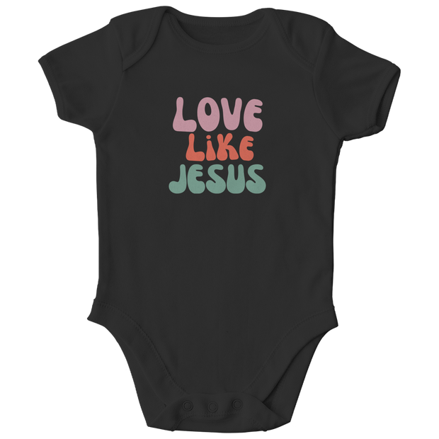 Kinder Bio Body „Love Like Jesus“ – Christlicher Baby Body aus Bio-Baumwolle | by-grace.store