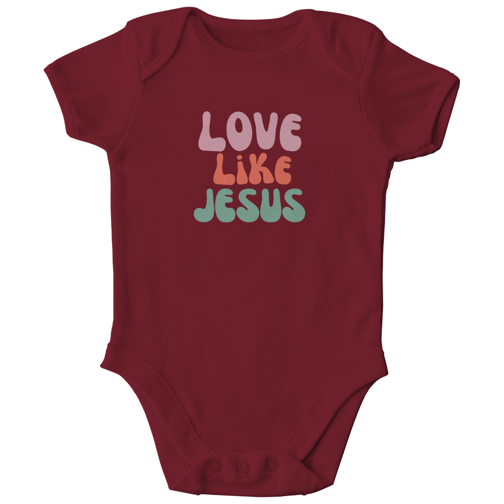 Kinder Bio Body „Love Like Jesus“ – Christlicher Baby Body aus Bio-Baumwolle | by-grace.store